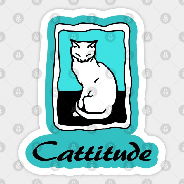 Cattitude Sticker by SandraKC